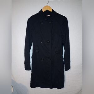 CANDIES DOUBLE BUTTON BLACK TRENCH COAT WOMEN'S SIZE M